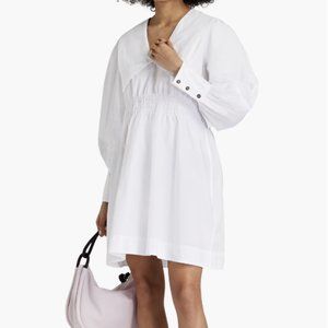GANNI Cotton-poplin mini dress white DE 38 US 8